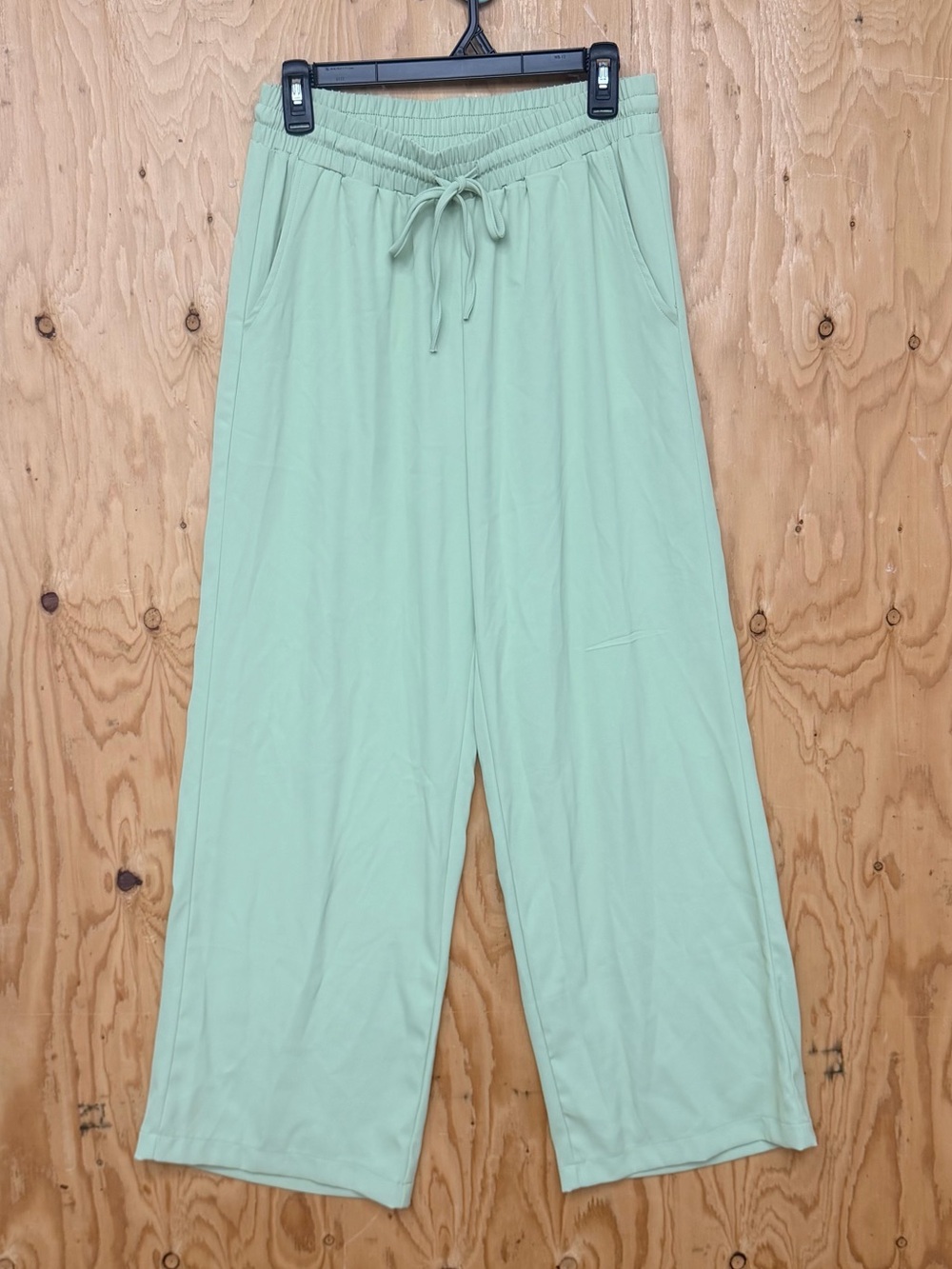 Melloday Mint Green Wide Leg High Rise Flowy Drawstring Pants Size M